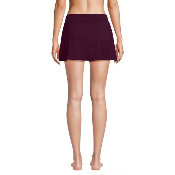 Land's End Plus Standard Size swimsuit bottom skirt control panty dark wine Var - Picture 3 of 6